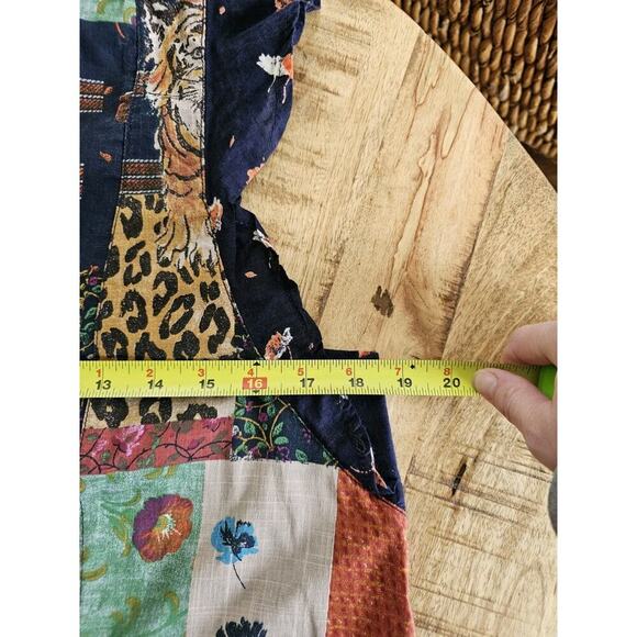 Anthropologie Pilcro Patchwork Tiger Midi Dress Women's Size M Boho - Picture 8 of 10